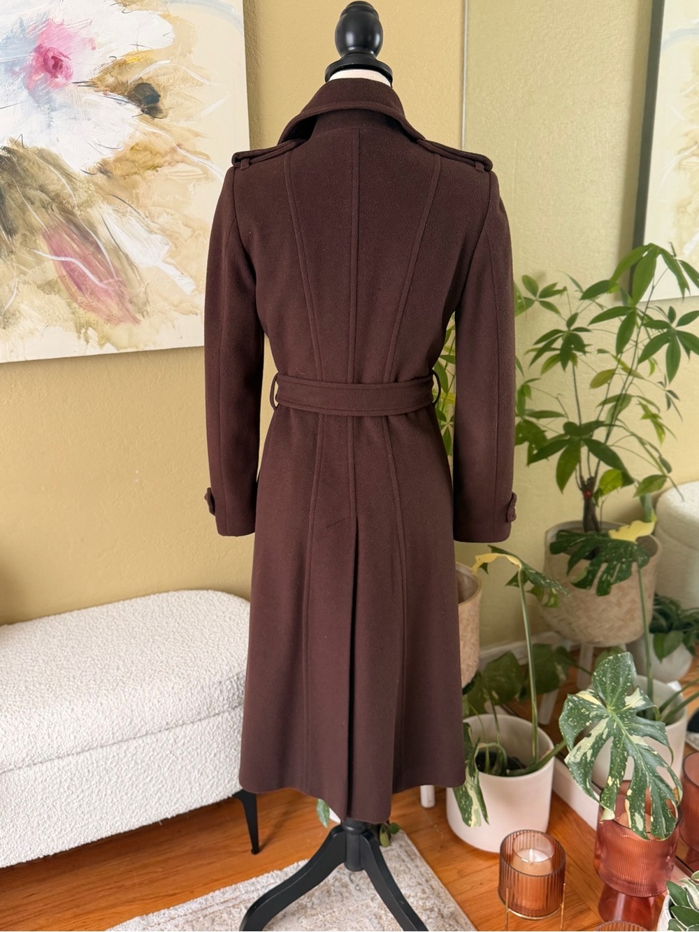 ** CLASSIC ** Burberry Cashmere + Virgin Wool Trench Coat US 4 / UK 6 - Picture 2 of 3